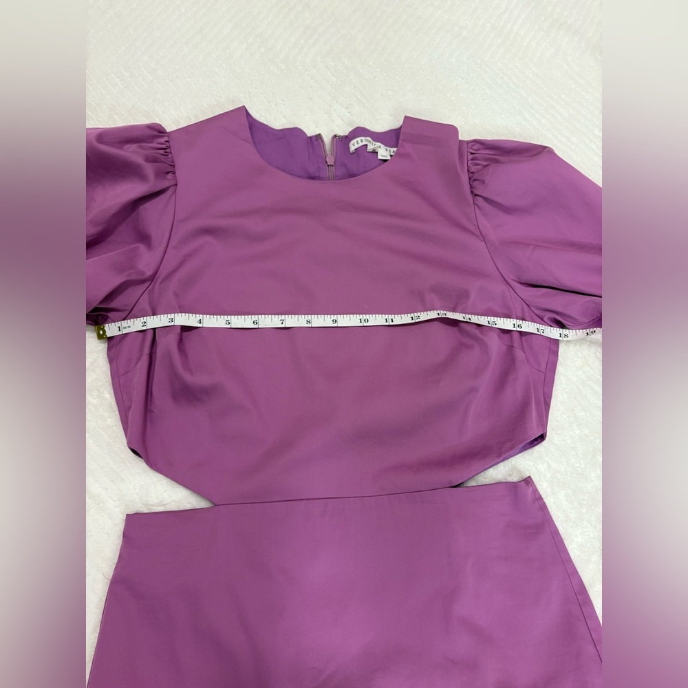 Veronica Beard Iker Cutout Ruffled Cotton-Blend Poplin Mini Dress Size 6 - Picture 10 of 13